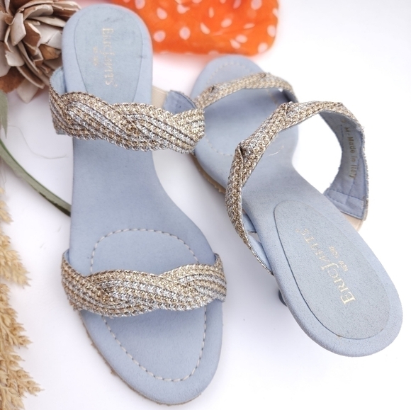 Eric Javits Blue Silver Gold Kitten Heels sz 9m - Picture 5 of 12